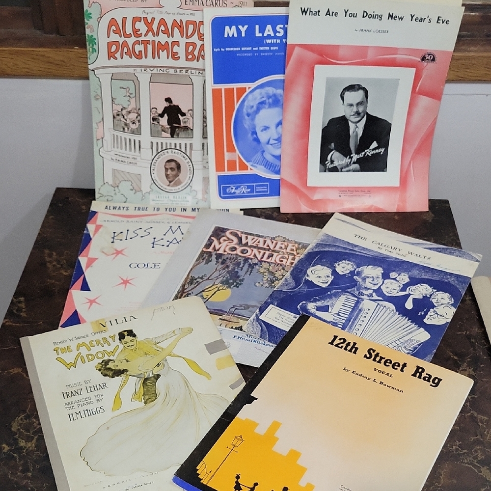 Vintage Sheet Music Collection - Multicolor